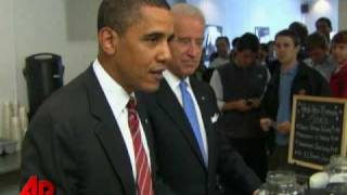 Raw Video Obama and Biden Go on Burger Run [upl. by Tteirrah]