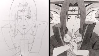 How to Draw Itachi Uchiha Amaterasu [upl. by Kondon]