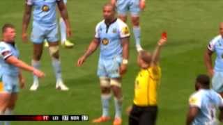 Dylan Hartley Red card for swearing at Wayne Barnes with closeup replay [upl. by Eceinaj192]