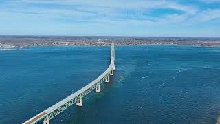 A fun flight around the Ogdensburg International Bridge to Prescott Ont Cananda [upl. by Urson]