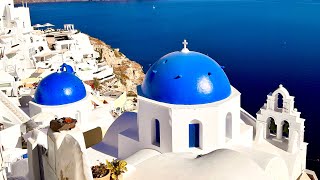 Oia Santorini Greece Walking Tour Spectacular Sunset Time Lapse 4K [upl. by Aneleve751]