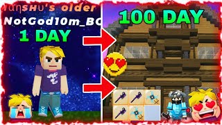 I Spent 100 DAYS  Skyblock Blockman Go [upl. by Nennerb]