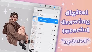 My Current Digital Drawing Process  tutorial from start to finish [upl. by Drusi]