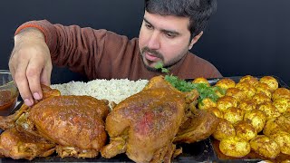 ASMR Eating 2 Spicy Whole Chicken currySpicy Eggs curry with RiceExtra Gravy  Real Mukbang [upl. by Anailli]