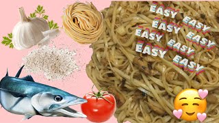 EASY MACKEREL PASTA  3 INGREDIENTS ONLY SO YUMMY 😋 [upl. by Naruq103]