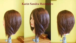 A Line Bob haircut tutorial  Shaped Bob haircut tutorial with layers step by step  Plunging Bob [upl. by Charis239]