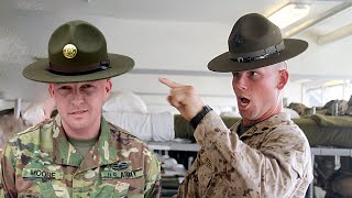 Marine Corps Drill Instructors VS Army Drill Sgts Marine Reacts [upl. by Aufmann]