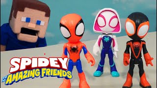 Spiderman TOYS Spidey and Amazing Friends Team Playsets Figures Playskool Hasbro Song [upl. by Nanor]