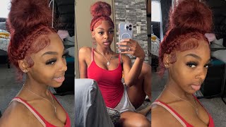 How to RE Install Frontal Wigs for BEGINNERS  Melted Transparent Lace  Red Head [upl. by Duquette]