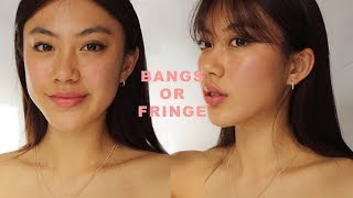 HOW I CUT FRINGE  BANGS  Haley Kim [upl. by Ilonka]