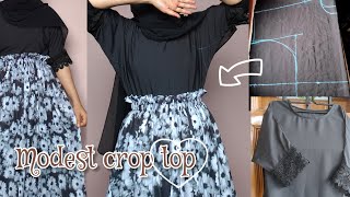 Crop Top Cutting And Stitching  Modest Crop Top  Stylish Crop Top croptop [upl. by Enomal]