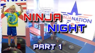 when she Runs 3 Courses at NINJA NIGHT at Ninja Nation  PART 1 [upl. by Garland36]