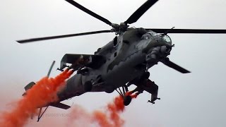 MIL Mi24 HIND ATTACK HELICOPTER SMOKY DISPLAY OF THE FLYING RUSSIAN CROCODILE Миль Ми24 Крокодил [upl. by Felic]