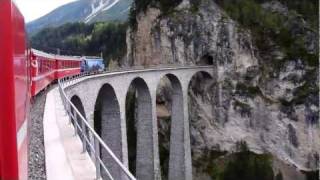 Riding the train over the Landwasser viaduct 01 [upl. by Glover]