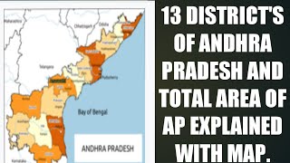 LIST OF ANDHRA PRADESH DISTRICTS  TOTAL AREA OF ANDHRA PRADESH DISTRICT [upl. by Aelgna403]