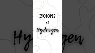 Isotopes of Hydrogen protium deuterium tritium shorts chemistry education [upl. by Varick]