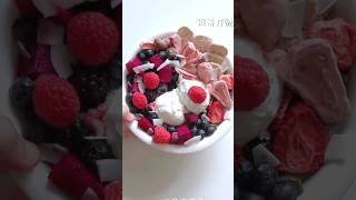 Oatmeal Berry Yogurt Bowl Strawberry Milkshake immersive breakfast Vlogdaily [upl. by Diann]