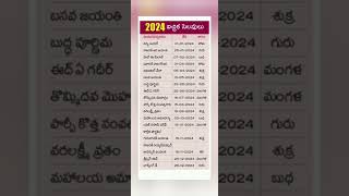 2024 GENERAL PUBLIC HOLIDAYS AND OPTIONAL HOLIDAYS OF ANDHRAPRADESH STATE GOVERNMENT [upl. by Nalaf]