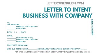 Letter of Intent to do Business – How To Write Letter of Intent for Business With a Company [upl. by Iden31]