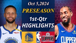 Warriors vs Clippers Full Game Highlights Oct 52024  NBA TODAY  NBA HIGHLIGHTS  NBA TODAY [upl. by Chandless13]