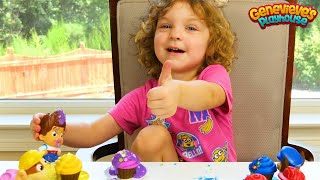 Genevieve makes Toy Cupcakes for Paw Patrol with Icing and Sprinkles [upl. by Manchester]