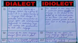 What is Dialect amp Idiolect  Difference between Dialect amp Idiolect 📚 English Literature with BIKRAM [upl. by Itsrik]