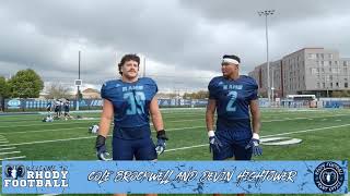 Welcome to Rhody Football  Week 6  Hampton  Linebackers Cole Brockwell and Devin Hightower [upl. by Lalage]