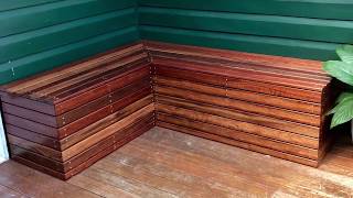 DIY Bench Seat Build  Recycled Hardwood Slats [upl. by Bari]