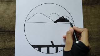 Best Drawing Of 2024  Easy Circle Drawing  Step by step tutorial [upl. by Traci]