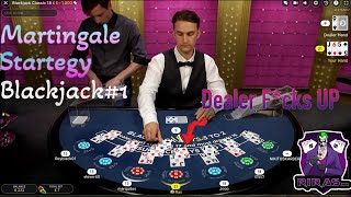 MARTINGALE STRATEGY BLACKJACK  blackjack casino gambling [upl. by Einre]