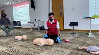 First Aid Training  CPR Red Cross  Cardiac Arrest [upl. by Ecirrehs]