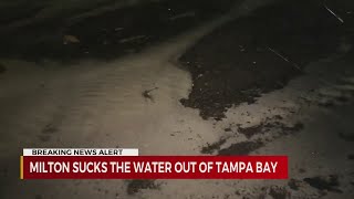 Hurricane Milton sucks water out of Tampa Bay [upl. by Eidnim670]