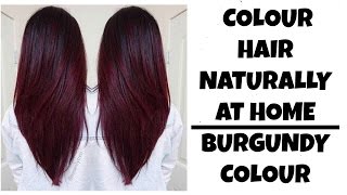 How to colour Hair at home naturally Burgundy or Maroon Colour  Ramsha Sultan [upl. by Sullecram]