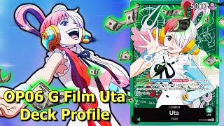 OP06 Green Film Uta DRAW INFINITE CARDS Deck Profile  Games with Commentary [upl. by Nairad]