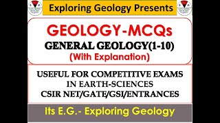 GEOLOGYGeneral MCQ 110 for Competitive ExamsCSIR NET GATE GSI etc [upl. by Allie364]