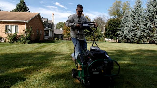 How To Aerate The Lawn  How To Use A Core Aerator [upl. by Weinert]