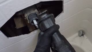 How To Replace A Shower Valve Through Fiberglass  Gilbert AZ [upl. by Nidorf]