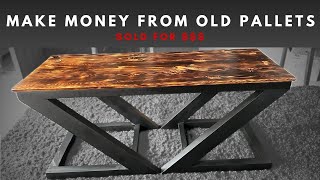 Creative DIY Pallet Wood Table Project SOLD [upl. by Odranreb]