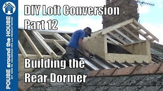 Loft conversion part 12  Build the rear dormer Pitched roof dormer construction amp Velux frame [upl. by Felic]