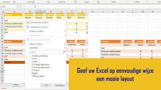 Eenvoudig een mooie tabel aanmaken in Excel [upl. by Mikol]