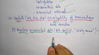 Concurrency Control in dbms conflicts of serializabity of transactions DBMS [upl. by Yeslaehc]