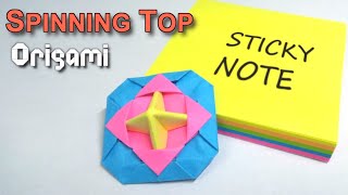 Sticky Note Spinning Top  Postit Note Origami [upl. by Jenilee715]