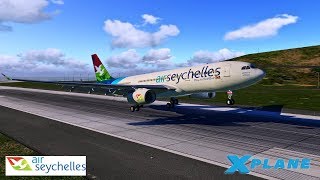 X Plane 11  Air Seychelles A330200  Landing in Mahé Seychelles [upl. by Cagle]