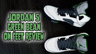 Air Jordan 5 Green Bean On Feet Review DM9014 003 [upl. by Areis240]