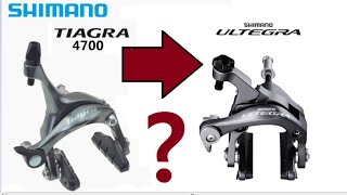 shimano ultegra R6800 vs tiagra 4700 brake comparison review dual pivot calipers upgrade [upl. by Lello]