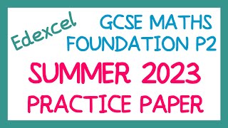 EDEXCEL GCSE Maths  Practice Paper 2F [upl. by Jacquet]