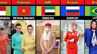 Airline Air Hostess from Different Countries  Exploring International Cabin Crew [upl. by Aniwde]