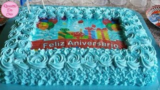 BOLO DE ANIVERSÁRIO SIMPLES PARA INICIANTES 38Kg PARTE 2  CONFEITANDO E FINALIZANDO [upl. by Curnin]