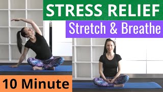 10 Min Anxiety amp Stress Relief Routine  Yoga amp Breathing For Anxiety [upl. by Fidellas848]