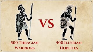 ROME II Total War 500 Thracian Warriors VS 500 Illyrian Hoplites [upl. by Rhiamon]